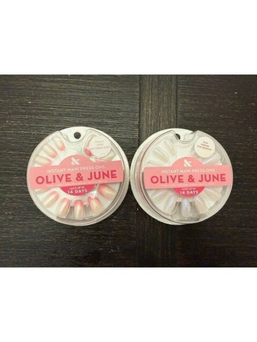 Olive and June 2 PACK instant mani press ons Round short and oval medium